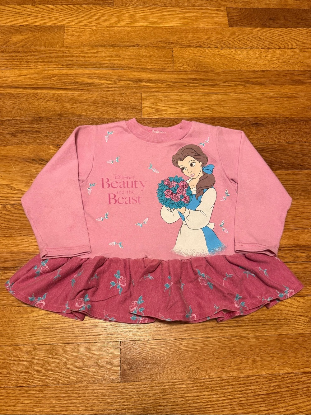 Beauty And The Beast Vintage Disney Girls Long Sleeve 90s Princess Belle Youth 4